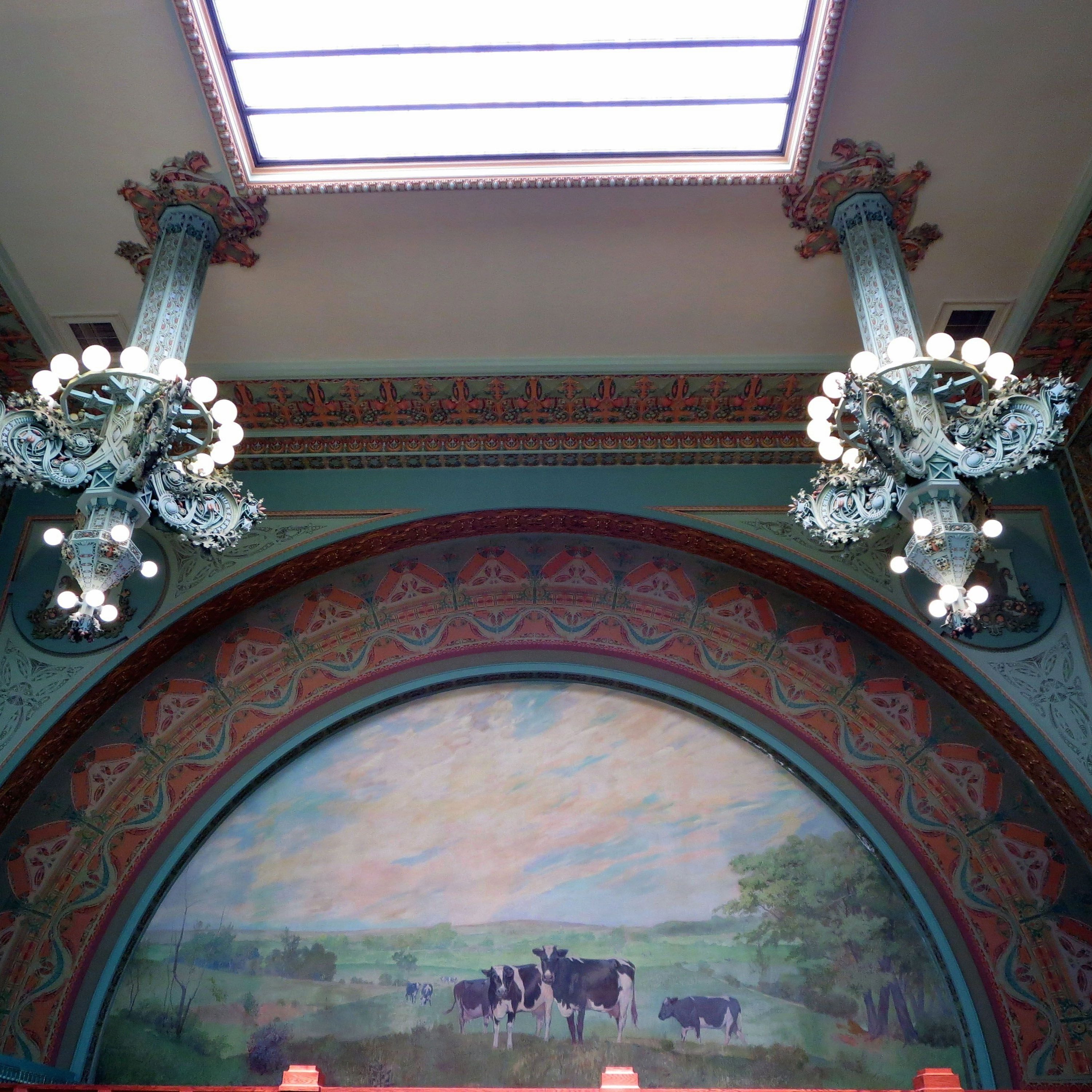 Bank photo with mural